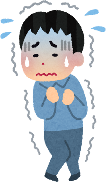 Illustration of a Fearful Man Shivering