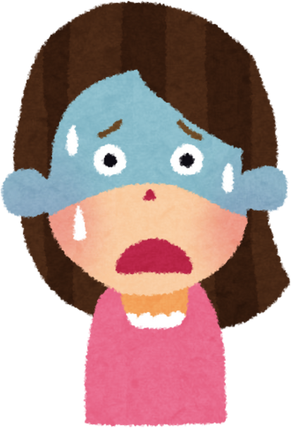 Illustration of a Stressed Woman with Sweat on Her Forehead